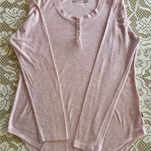 Eddie Bauer Light Pink Long Sleeve Henley